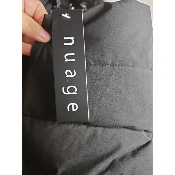 NuAge Women's Jacket Sz S/P Regular Stretch Puffer Coat w Removable Hood Black - Picture 7 of 15